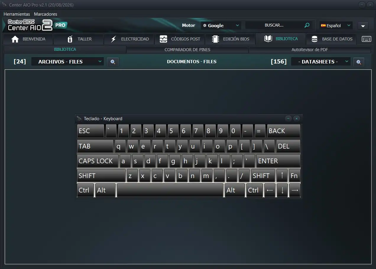 Muestra de teclado aereo